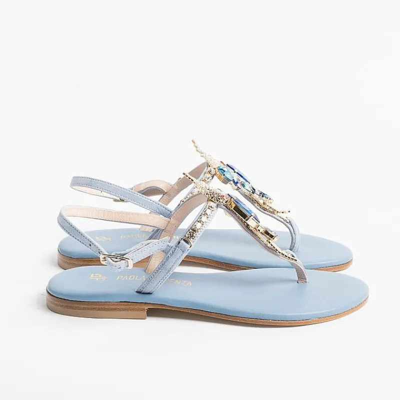 PAOLA FIORENZA - Sandali Bassi Infradito - Fb955 Azzurro<Collezione Scarpe Donna Infradito