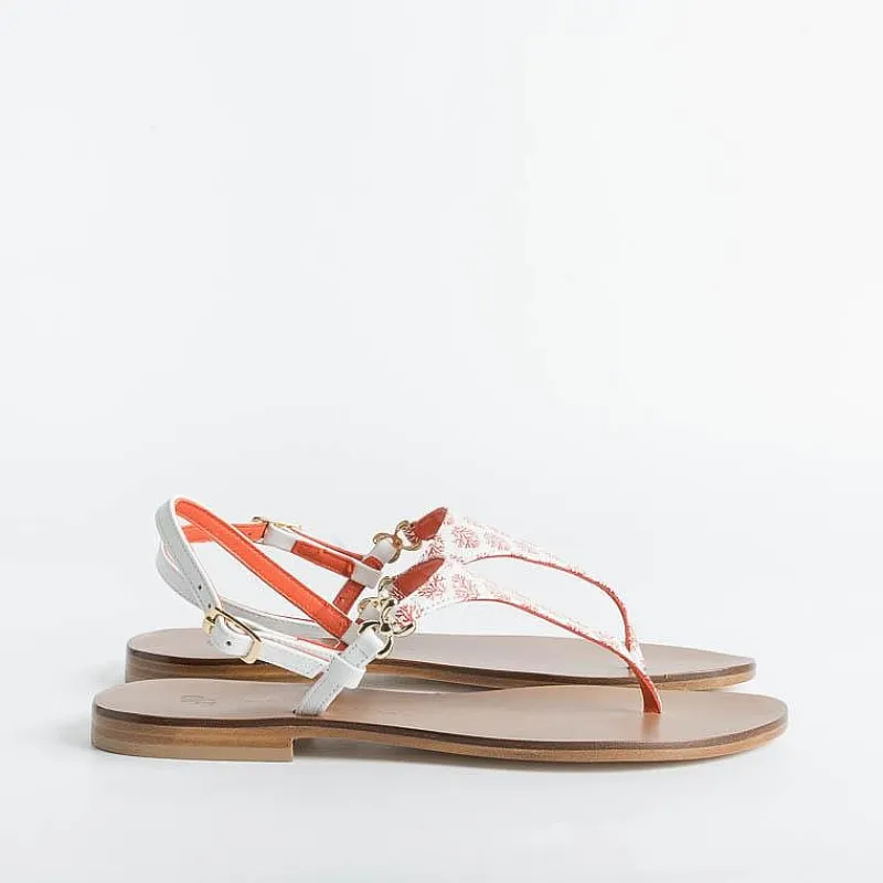 PAOLA FIORENZA - Sandali Bassi Infradito Triangolo - Corallo<Collezione Scarpe Donna Sandali Bassi