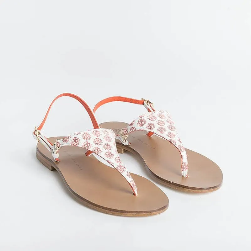 PAOLA FIORENZA - Sandali Bassi Infradito Triangolo - Corallo<Collezione Scarpe Donna Sandali Bassi