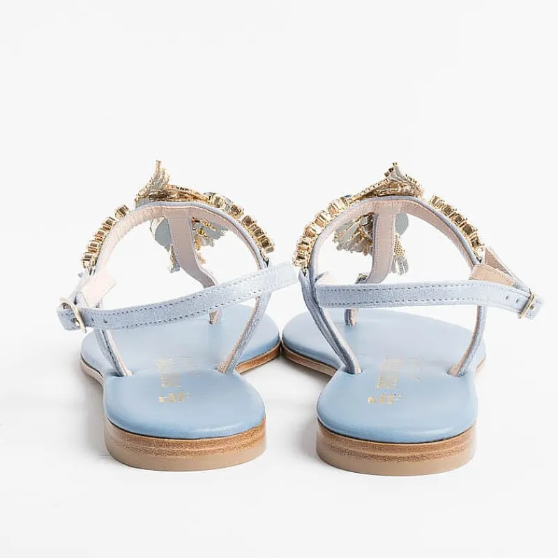 PAOLA FIORENZA - Sandali Bassi Infradito - Fb955 Azzurro<Collezione Scarpe Donna Sandali Bassi