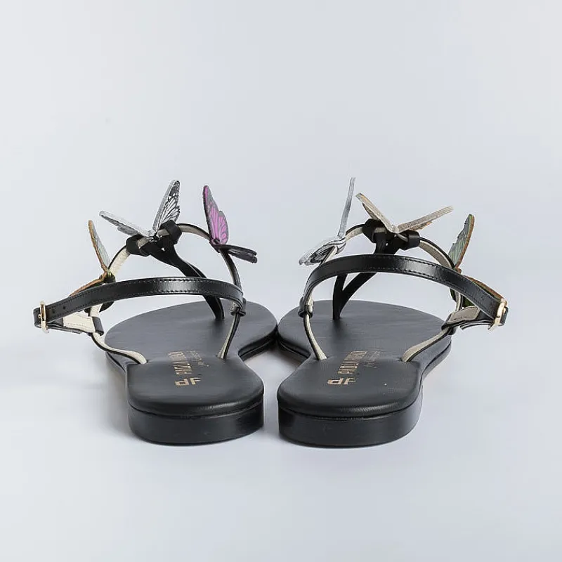PAOLA FIORENZA - Sandali Bassi Infradito - Fd43 - Nero/Farfalle<Collezione Scarpe Donna Sandali Bassi