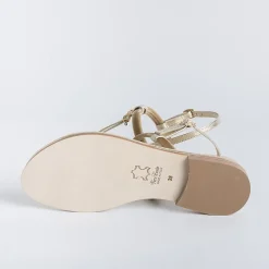 PAOLA FIORENZA - Sandali Bassi Infradito - Bs05 - Platino/Verde<Collezione Scarpe Donna Sandali Bassi