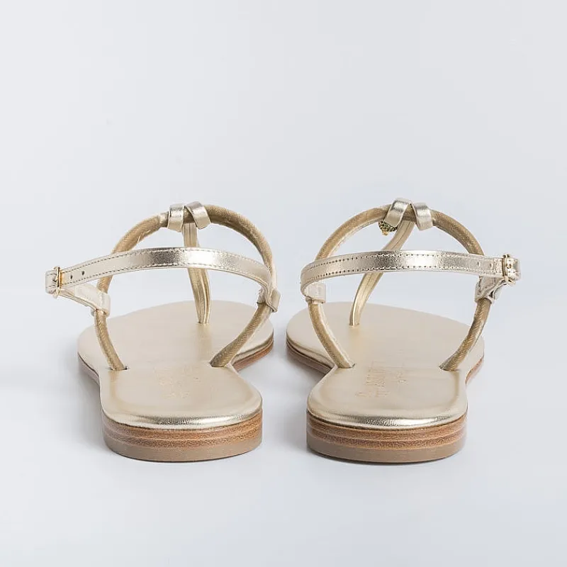 PAOLA FIORENZA - Sandali Bassi Infradito - Bs05 - Platino/Verde<Collezione Scarpe Donna Sandali Bassi