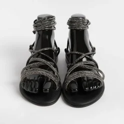 PAOLA FIORENZA - Sandali Bassi- Fd22 - Nero<Collezione Scarpe Donna Sandali Bassi
