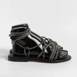 PAOLA FIORENZA - Sandali Bassi- Fd22 - Nero<Collezione Scarpe Donna Sandali Bassi