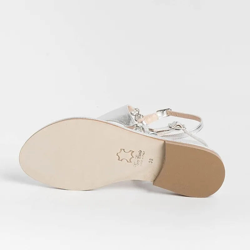 PAOLA FIORENZA - Sandali Bassi Infradito Triangolo - Argento<Collezione Scarpe Donna Sandali Bassi