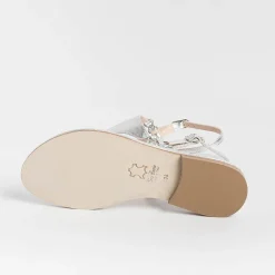 PAOLA FIORENZA - Sandali Bassi Infradito Triangolo - Argento<Collezione Scarpe Donna Infradito