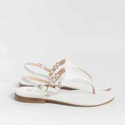 PAOLA FIORENZA - Sandali Bassi Infradito Triangolo - Bianco<Collezione Scarpe Donna Sandali Bassi
