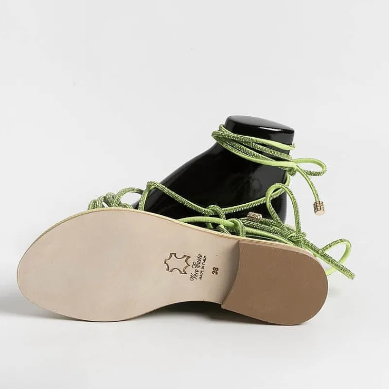 PAOLA FIORENZA - Sandali Bassi- Fd22 - Verde<Collezione Scarpe Donna Sandali Bassi