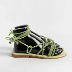 PAOLA FIORENZA - Sandali Bassi- Fd22 - Verde<Collezione Scarpe Donna Sandali Bassi