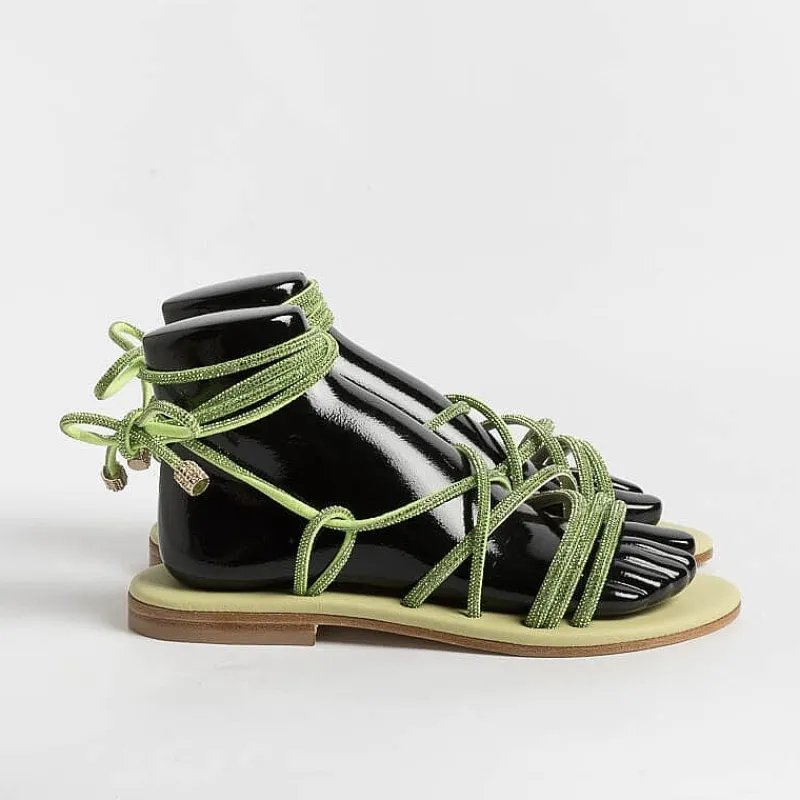 PAOLA FIORENZA - Sandali Bassi- Fd22 - Verde<Collezione Scarpe Donna Sandali Bassi