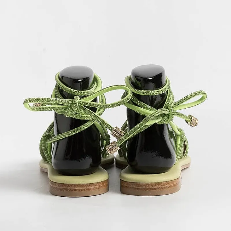 PAOLA FIORENZA - Sandali Bassi- Fd22 - Verde<Collezione Scarpe Donna Sandali Bassi