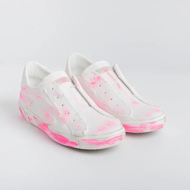 Philippe Model Paris Philippe Model - Sneakers Prld Dd03 - Parisx - Bianco Fuxia<Collezione Scarpe Donna Sneakers