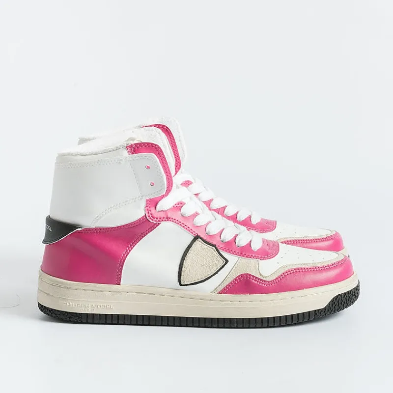 Philippe Model Paris Philippe Model - Sneakers Lyhd Cl03 - Lyon - Mix Blanc Fucsia<Collezione Scarpe Donna Sneakers