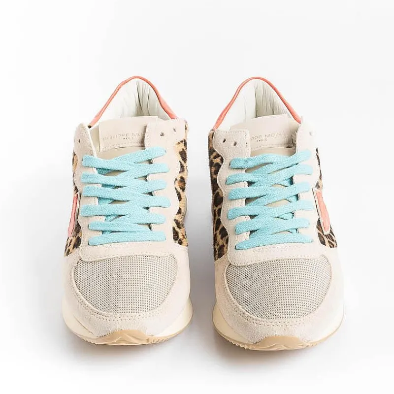 Philippe Model Paris Philippe Model - Sneakers Tzld An10 - Tropez - Pop Animal Orange<Collezione Scarpe Donna Sneakers