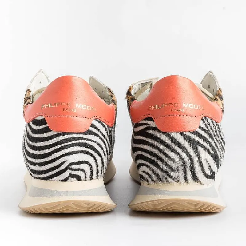Philippe Model Paris Philippe Model - Sneakers Tzld An10 - Tropez - Pop Animal Orange<Collezione Scarpe Donna Sneakers