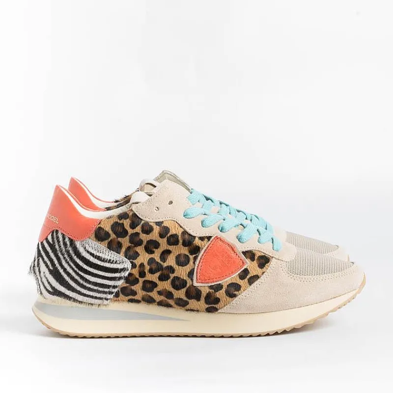 Philippe Model Paris Philippe Model - Sneakers Tzld An10 - Tropez - Pop Animal Orange<Collezione Scarpe Donna Sneakers