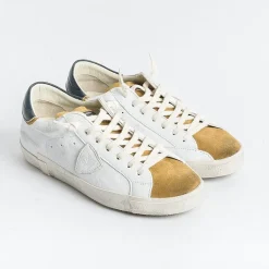 Philippe Model Paris Philippe Model - Sneakers Prlu Wx21 - Parisx - Bianco Mostarda<Collezione Scarpe Uomo Sneakers