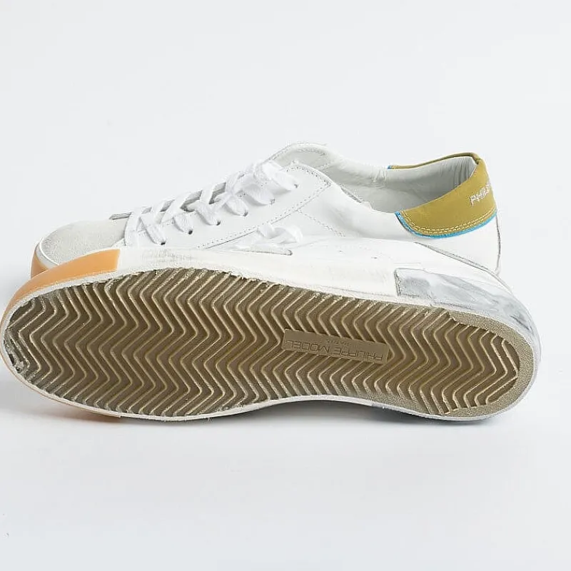 Philippe Model Paris Philippe Model - Sneakers Prlu Vre2 - Parisx - Bianco Senape<Collezione Scarpe Uomo Sneakers