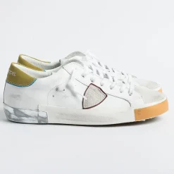 Philippe Model Paris Philippe Model - Sneakers Prlu Vre2 - Parisx - Bianco Senape<Collezione Scarpe Uomo Sneakers