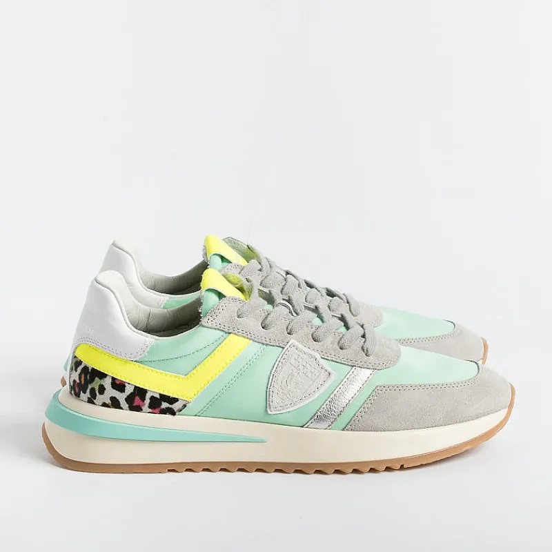 Philippe Model Paris Philippe Model - Sneakers Tyld Ap02 - Tropez 2.1 - Pop Verde Animalier<Collezione Scarpe Donna Sneakers