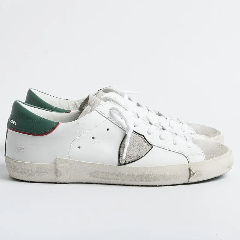 Philippe Model Paris Philippe Model - Sneakers Prlu Vv01 - Parisx - Bianco Verde<Collezione Scarpe Uomo Sneakers