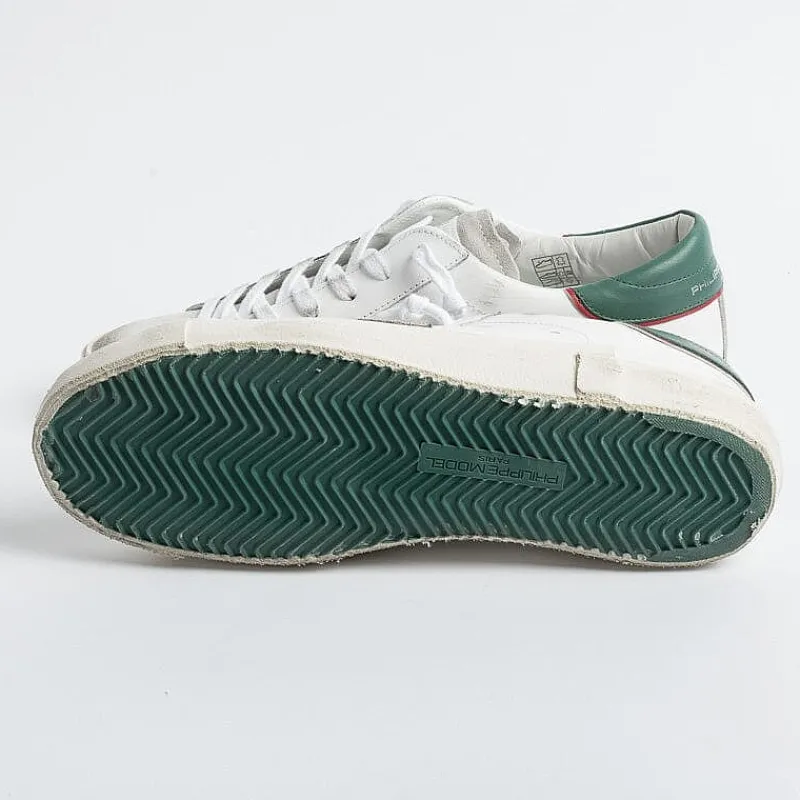 Philippe Model Paris Philippe Model - Sneakers Prlu Vv01 - Parisx - Bianco Verde<Collezione Scarpe Uomo Sneakers