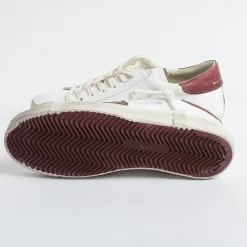 Philippe Model Paris Philippe Model - Sneakers Prlu Vp17- Parisx - Bianco Bordeaux<Collezione Scarpe Uomo Sneakers