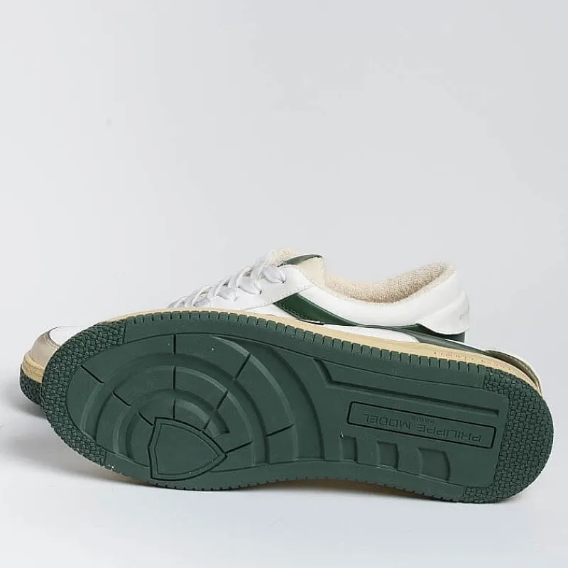 Philippe Model Paris Philippe Model - Sneakers Lylu Cx26 - Lyon - Bianco Verde<Collezione Scarpe Uomo Sneakers