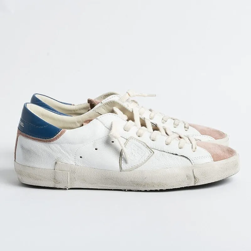 Philippe Model Paris Philippe Model - Sneakers Prlu Wx20 - Parisx - Bianco Rosa<Collezione Scarpe Uomo Sneakers