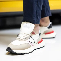 Philippe Model Paris Philippe Model - Sneakers Atlu Wp02 - Antibes - Beige/ Rosso<Collezione Scarpe Uomo Sneakers