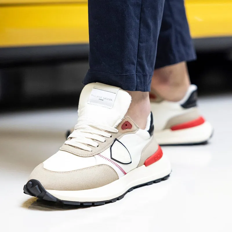 Philippe Model Paris Philippe Model - Sneakers Atlu Wp02 - Antibes - Beige/ Rosso<Collezione Scarpe Uomo Sneakers