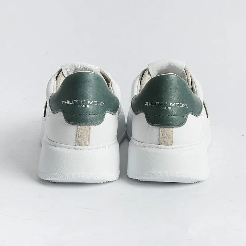 Philippe Model Paris Philippe Model - Sneakers Temple - Btlu Wx10 - Bianco Verde<Collezione Scarpe Uomo Sneakers