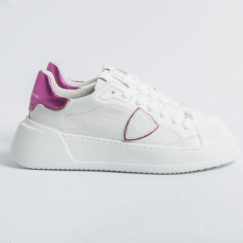 Philippe Model Paris Philippe Model - Sneakers Bjld Wm01 - Tres Temple - Bianco Fucsia<Collezione Scarpe Donna Sneakers