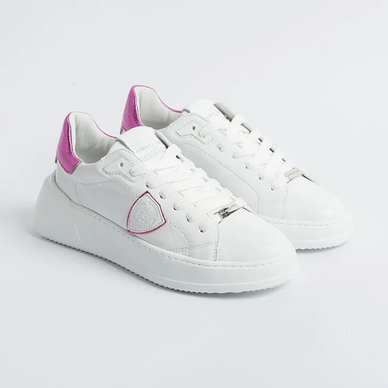 Philippe Model Paris Philippe Model - Sneakers Bjld Wm01 - Tres Temple - Bianco Fucsia<Collezione Scarpe Donna Sneakers
