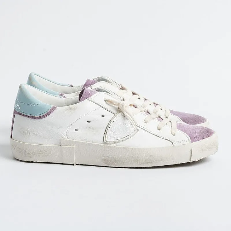 Philippe Model Paris Philippe Model - Sneakers Prld Wx26 - Parisx - Blanc Violet<Collezione Scarpe Donna Sneakers