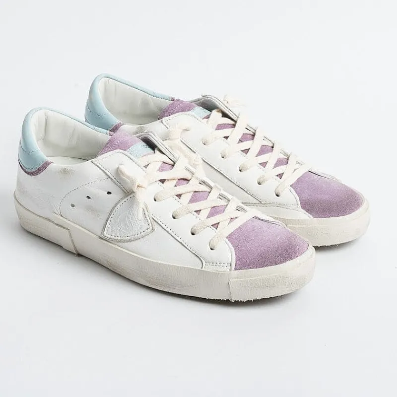 Philippe Model Paris Philippe Model - Sneakers Prld Wx26 - Parisx - Blanc Violet<Collezione Scarpe Donna Sneakers