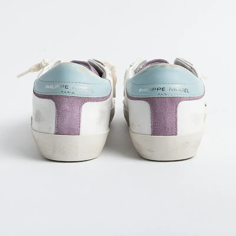 Philippe Model Paris Philippe Model - Sneakers Prld Wx26 - Parisx - Blanc Violet<Collezione Scarpe Donna Sneakers