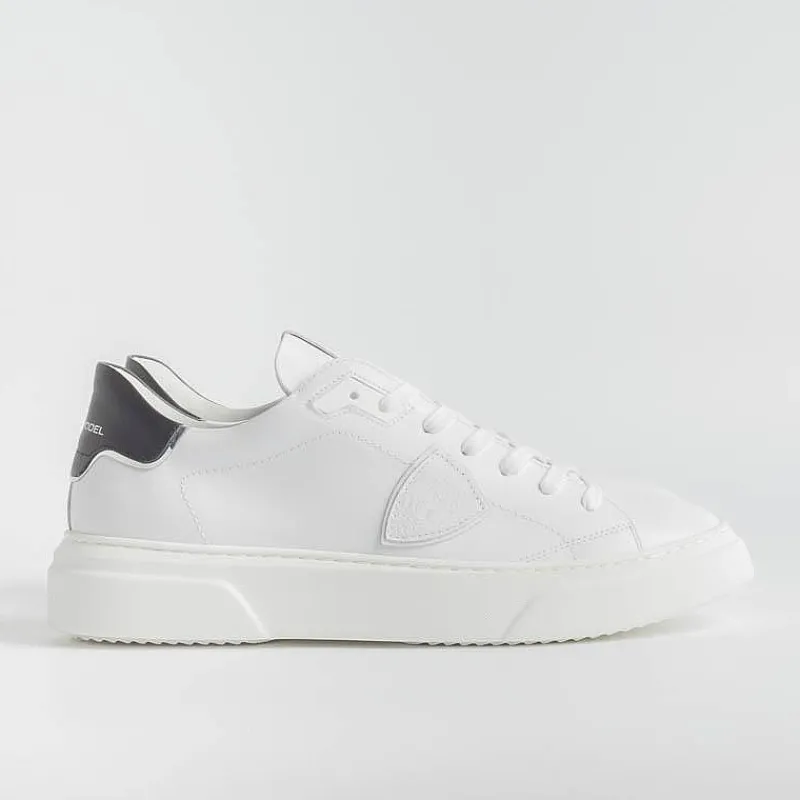 Philippe Model Paris Philippe Model -Sneakers Temple - Btlu V007 - Bianco Nero<Collezione Scarpe Uomo Sneakers