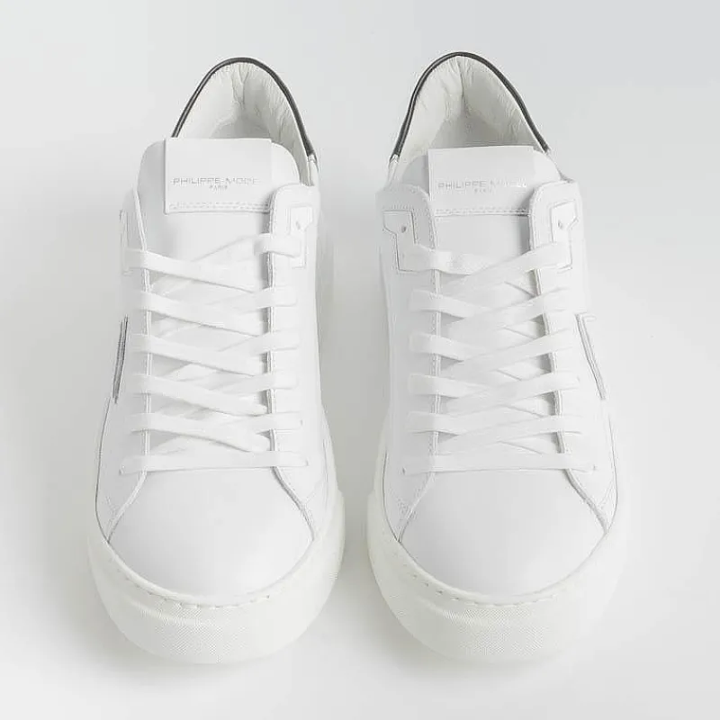 Philippe Model Paris Philippe Model -Sneakers Temple - Btlu V007 - Bianco Nero<Collezione Scarpe Uomo Sneakers