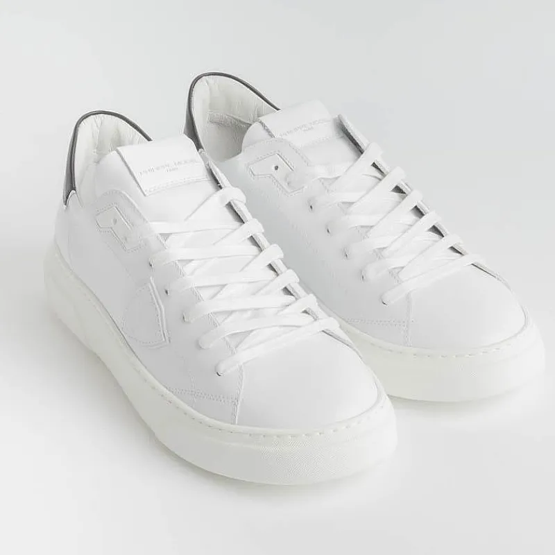 Philippe Model Paris Philippe Model -Sneakers Temple - Btlu V007 - Bianco Nero<Collezione Scarpe Uomo Sneakers