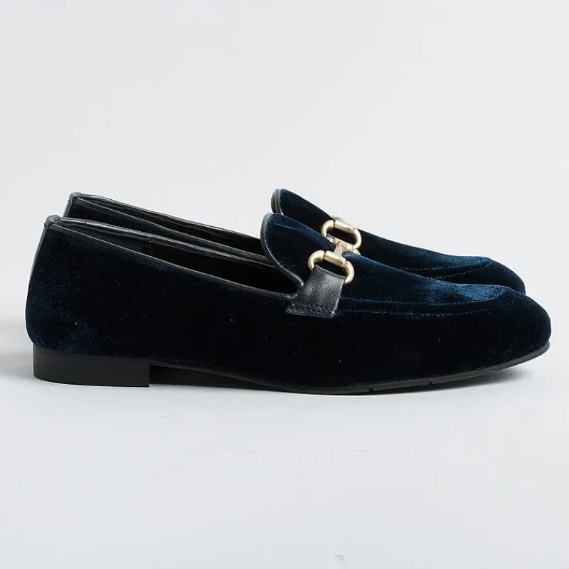 POESIE VENEZIANE - Mocassino - Jja65 - Velluto Bluette<Collezione Scarpe Donna Mocassini
