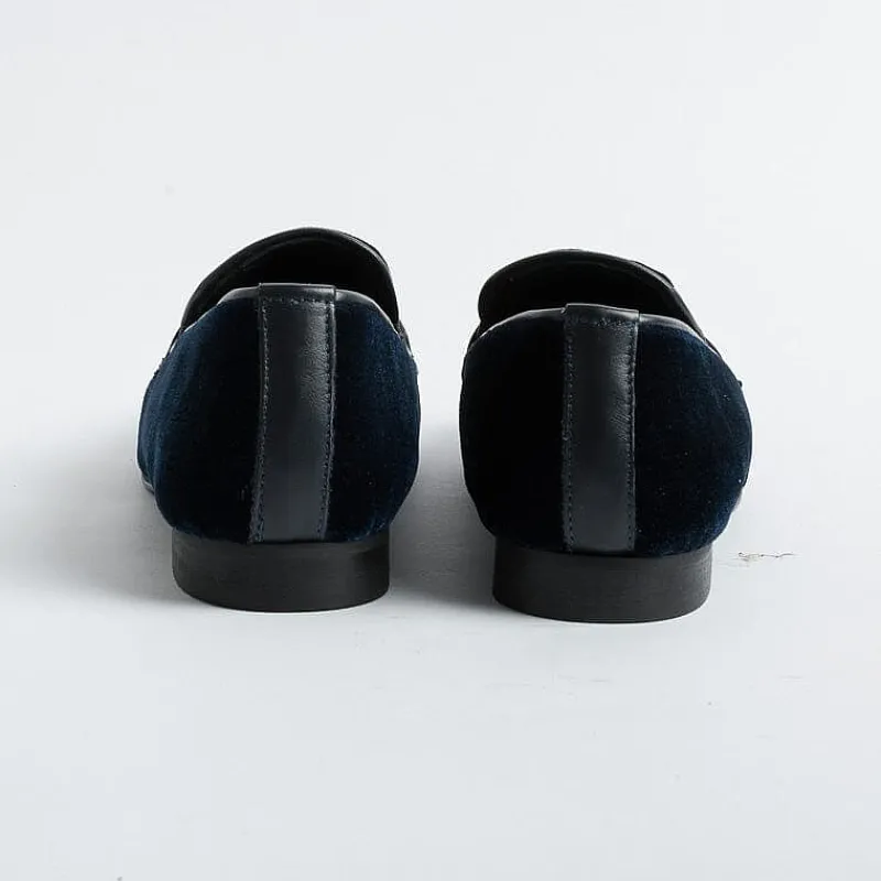 POESIE VENEZIANE - Mocassino - Jja65 - Velluto Bluette<Collezione Scarpe Donna Mocassini