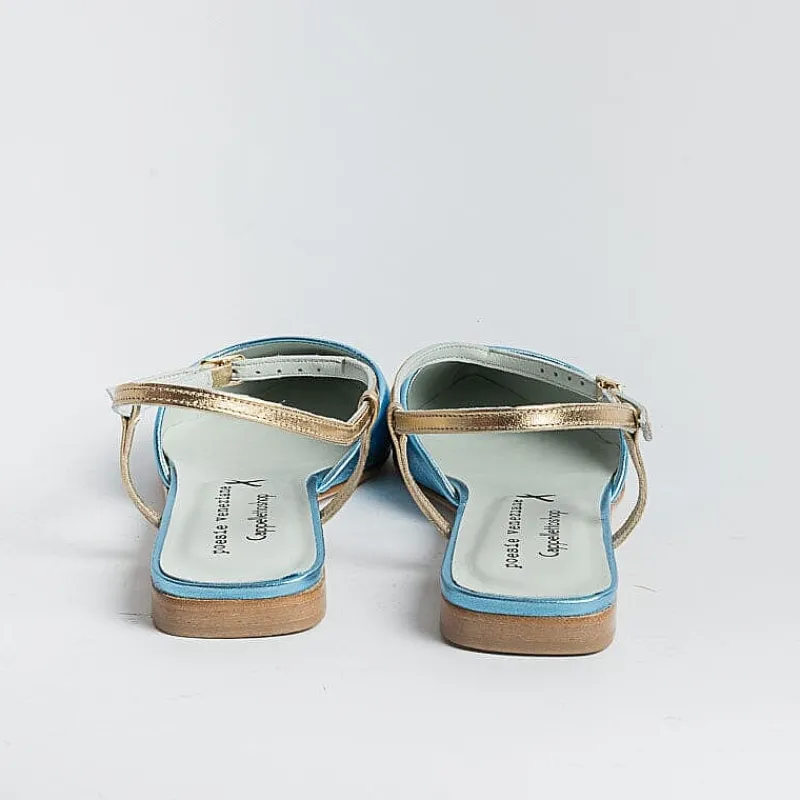 POESIE VENEZIANE - Sling Back - Df34 - Laminato Celeste<Collezione Scarpe Donna Sling Back