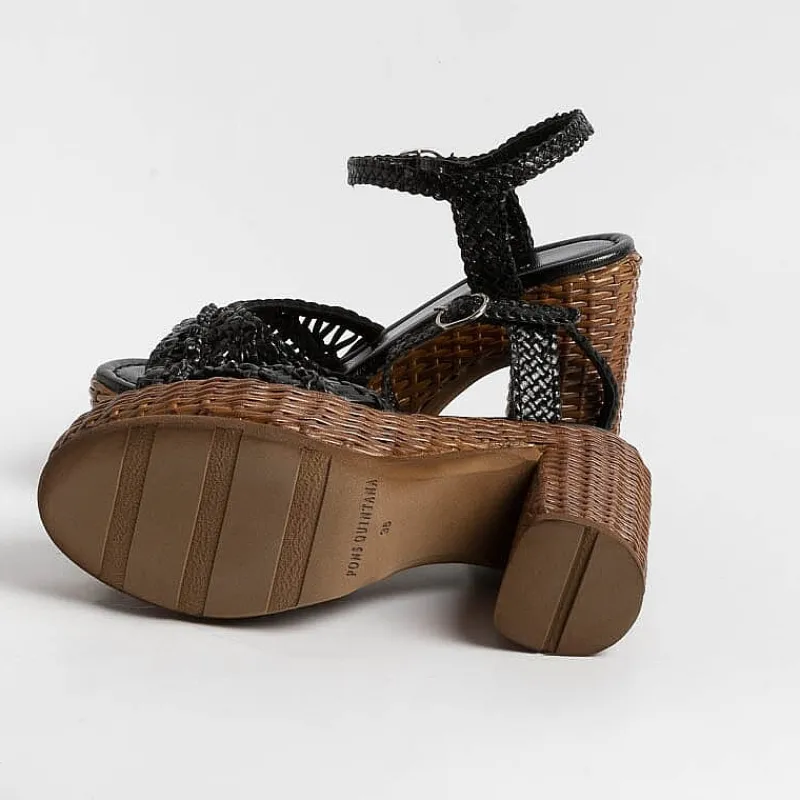 PONS QUINTANA - Sandali Con Tacco- Cannes - 10425 - Nero<Collezione Scarpe Donna Sandali Con Tacco