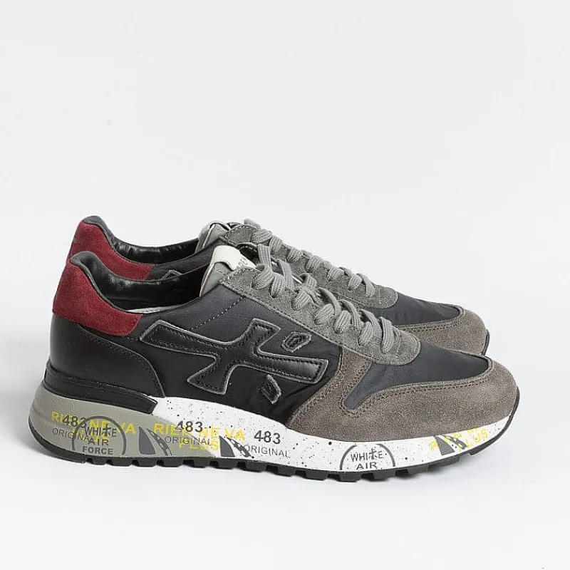 Premiata - Collezione Uomo Premiata - Sneakers - Mick 6420 - Grigio Nero Rosso<Collezione Scarpe Uomo Sneakers
