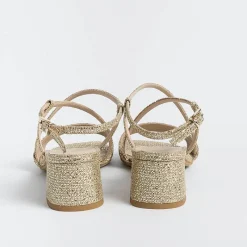 Roberto Festa - Sandali Con Tacco Macy - Tessuto Oro<Collezione Scarpe Donna Cerimonia - Scarpe E Pochette