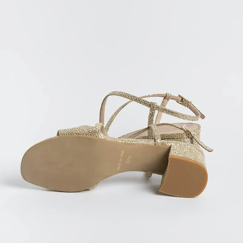 Roberto Festa - Sandali Con Tacco Macy - Tessuto Oro<Collezione Scarpe Donna Sandali Con Tacco