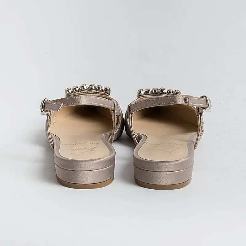 Roberto Festa - Sling Back - Modello Lavanda - Seta Taupe<Collezione Scarpe Donna Sling Back