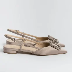 Roberto Festa - Sling Back - Modello Lavanda - Seta Taupe<Collezione Scarpe Donna Sling Back